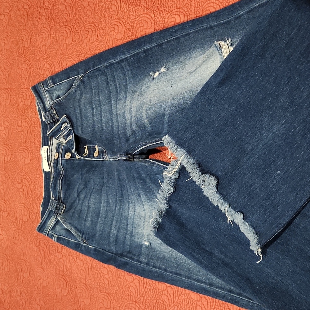 KanCan button fly high rise flare leg jeans
